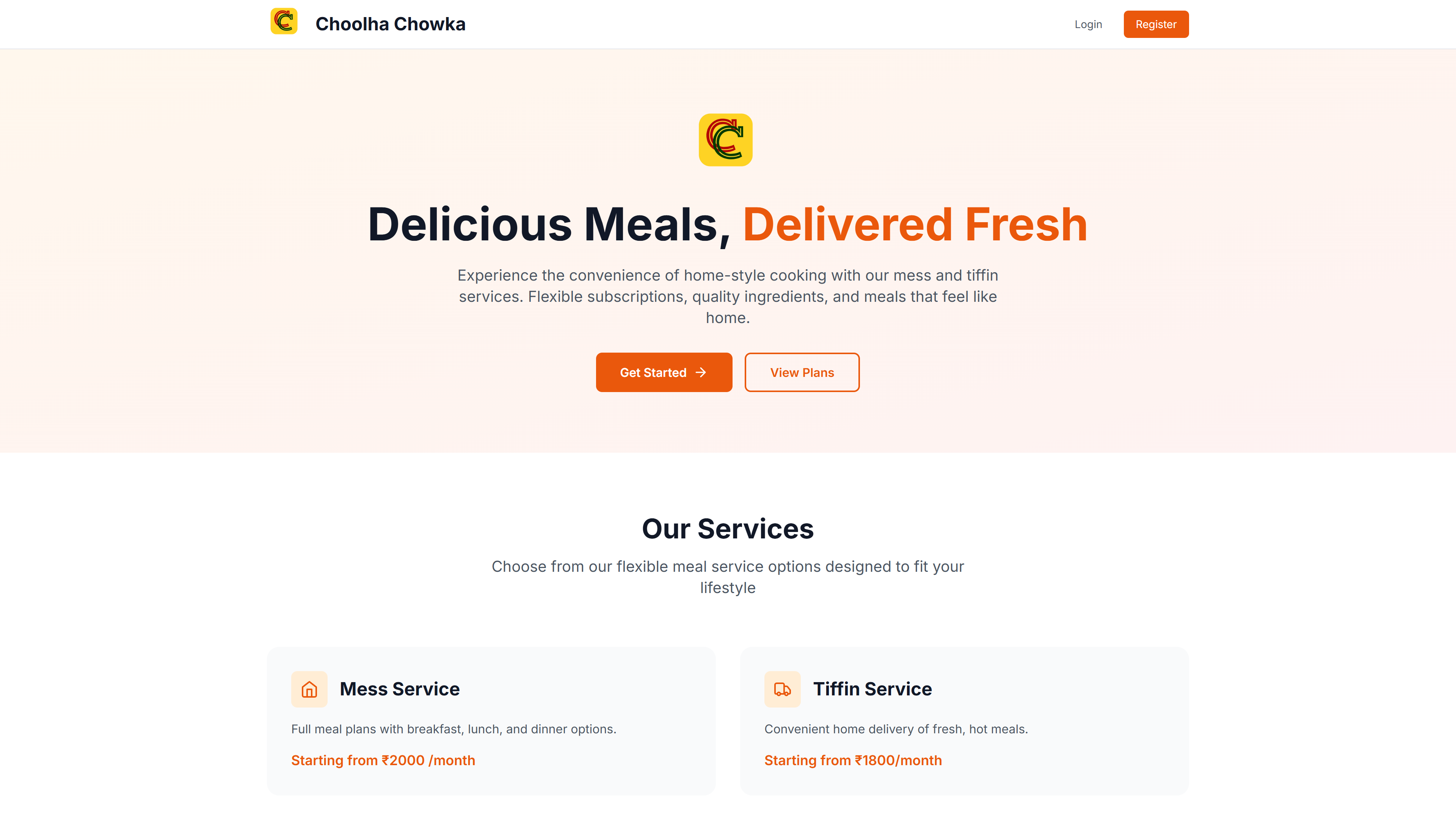 Choolha — mobile experience by SideSwitch